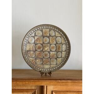 Large Mid Century Geometric Platter Signed 1981